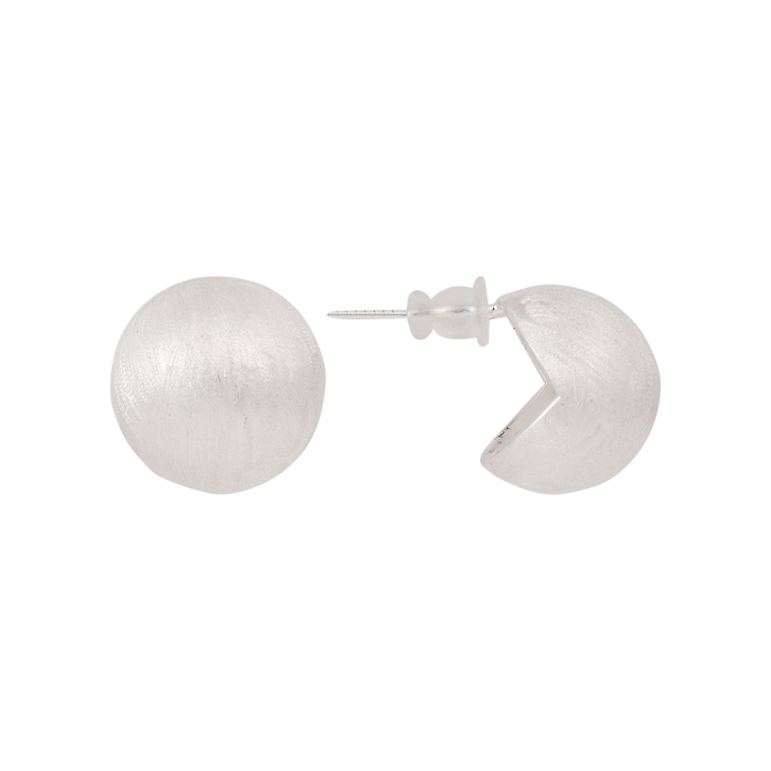 Minimalist Ball Design White Stud Earring