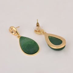Green Resin Drop Earrings
