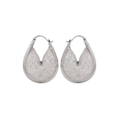 Mesh Crystal Net Hoop Earring