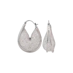 Mesh Crystal Net Hoop Earring