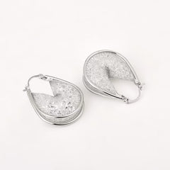 Mesh Crystal Net Hoop Earring