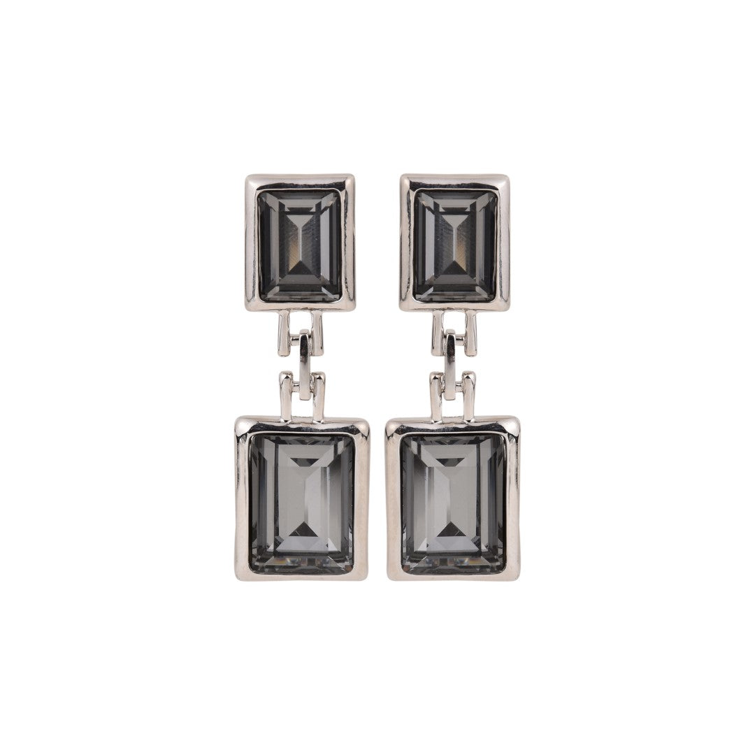 Classic Square Crystal Big Drop Earring