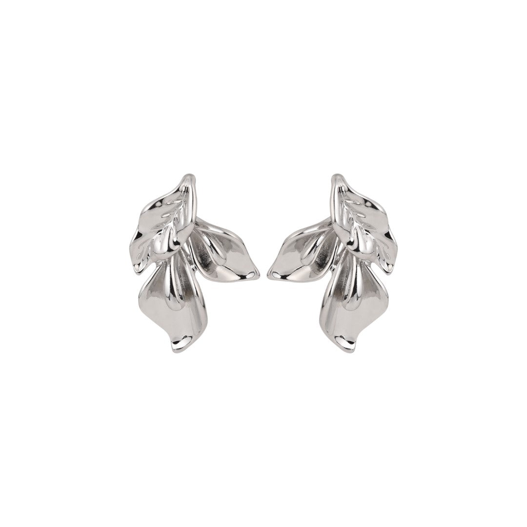 Silver Leaf Shape Earring