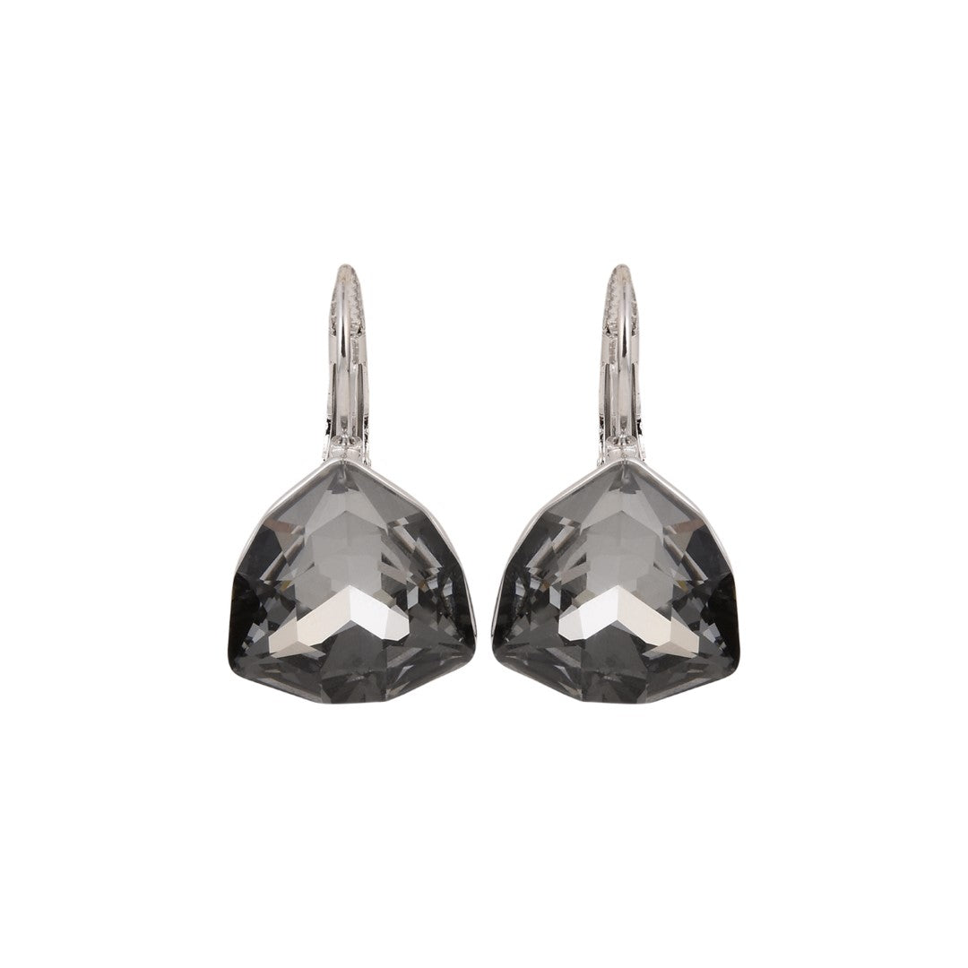 Gray Black Crystal Drop Earring