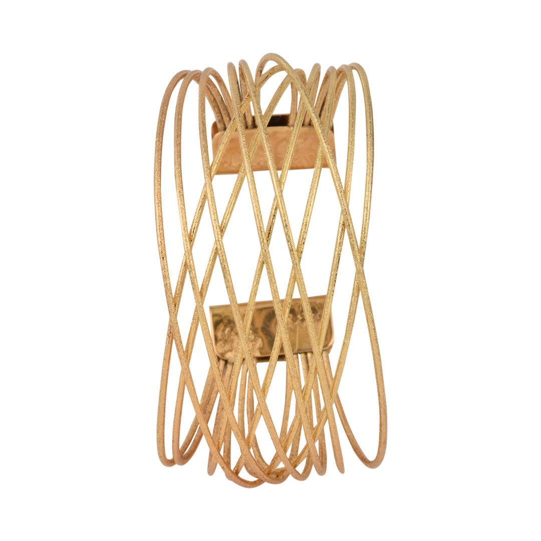 Criss cross Wired Gold Cuffs