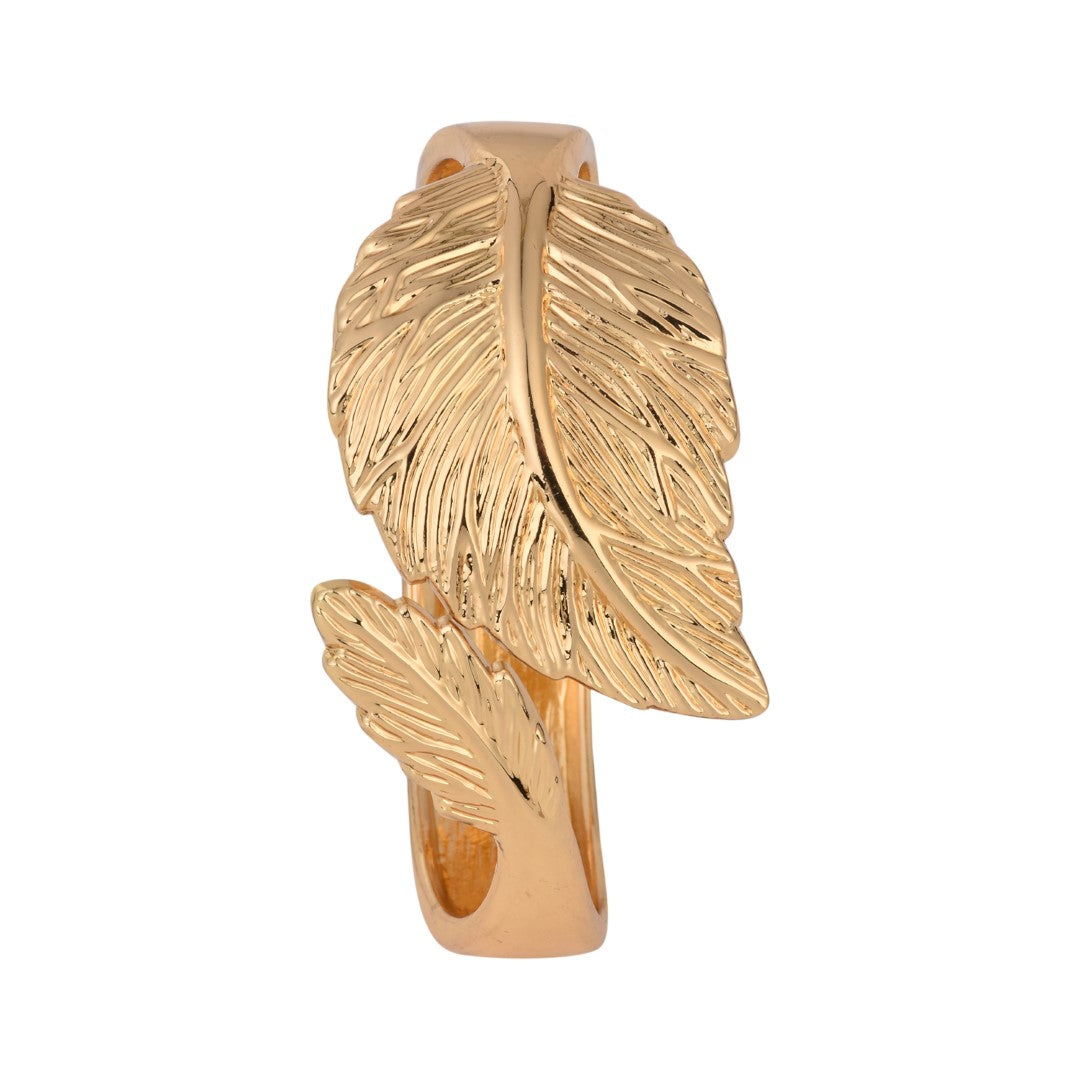 Leaf shaped Adjustable gold bangle