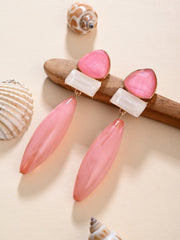 Pink Trio Gem Drop Earrings
