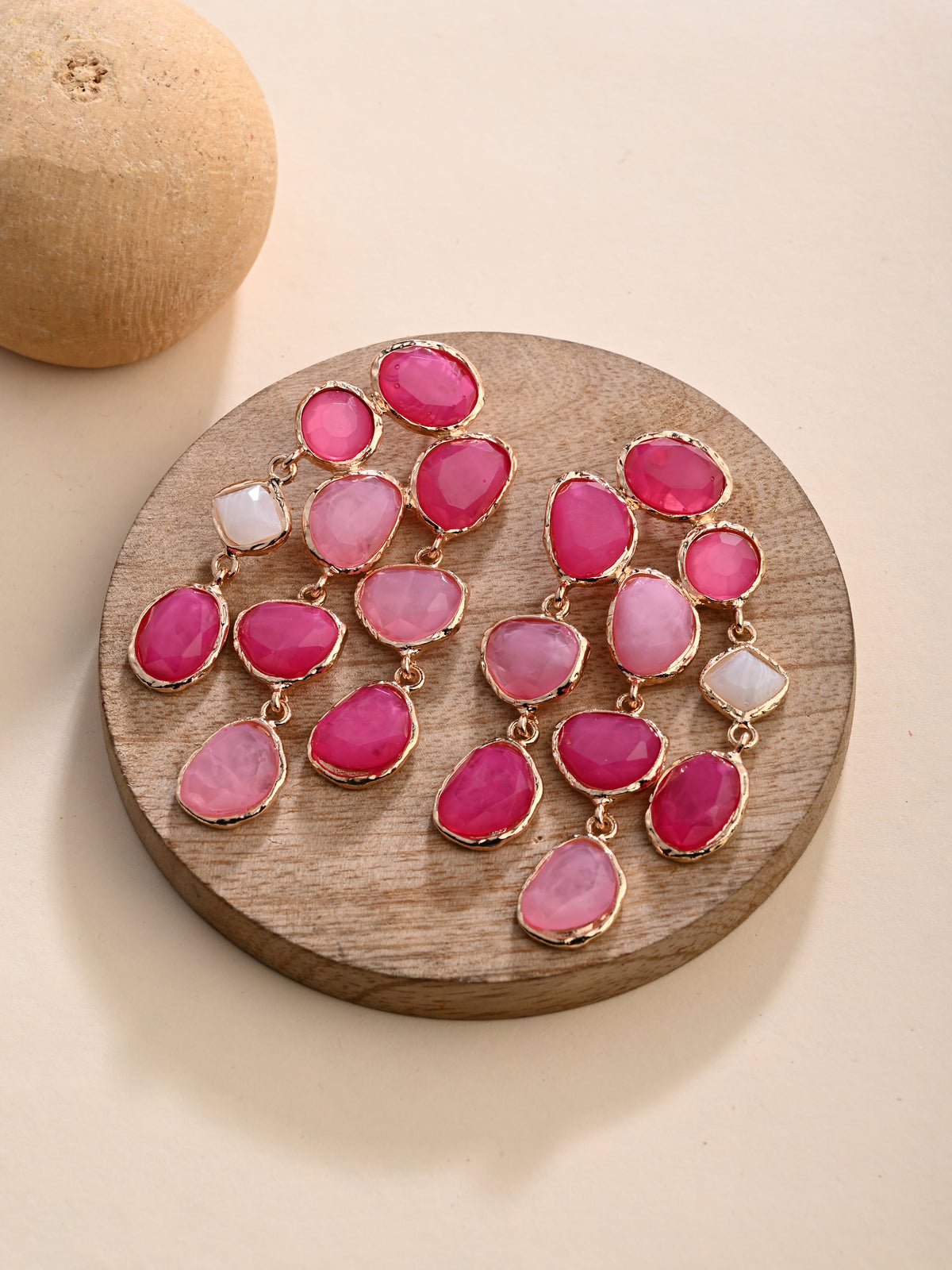 Boho Bloom Pink Cascade Earrings