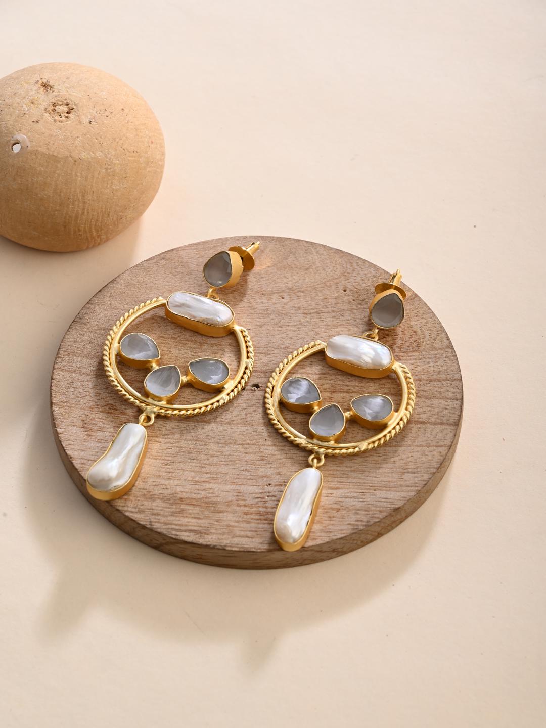 Statement Pearl Pink Earrings