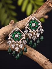 Kite shaped CZ stone Drop Earring