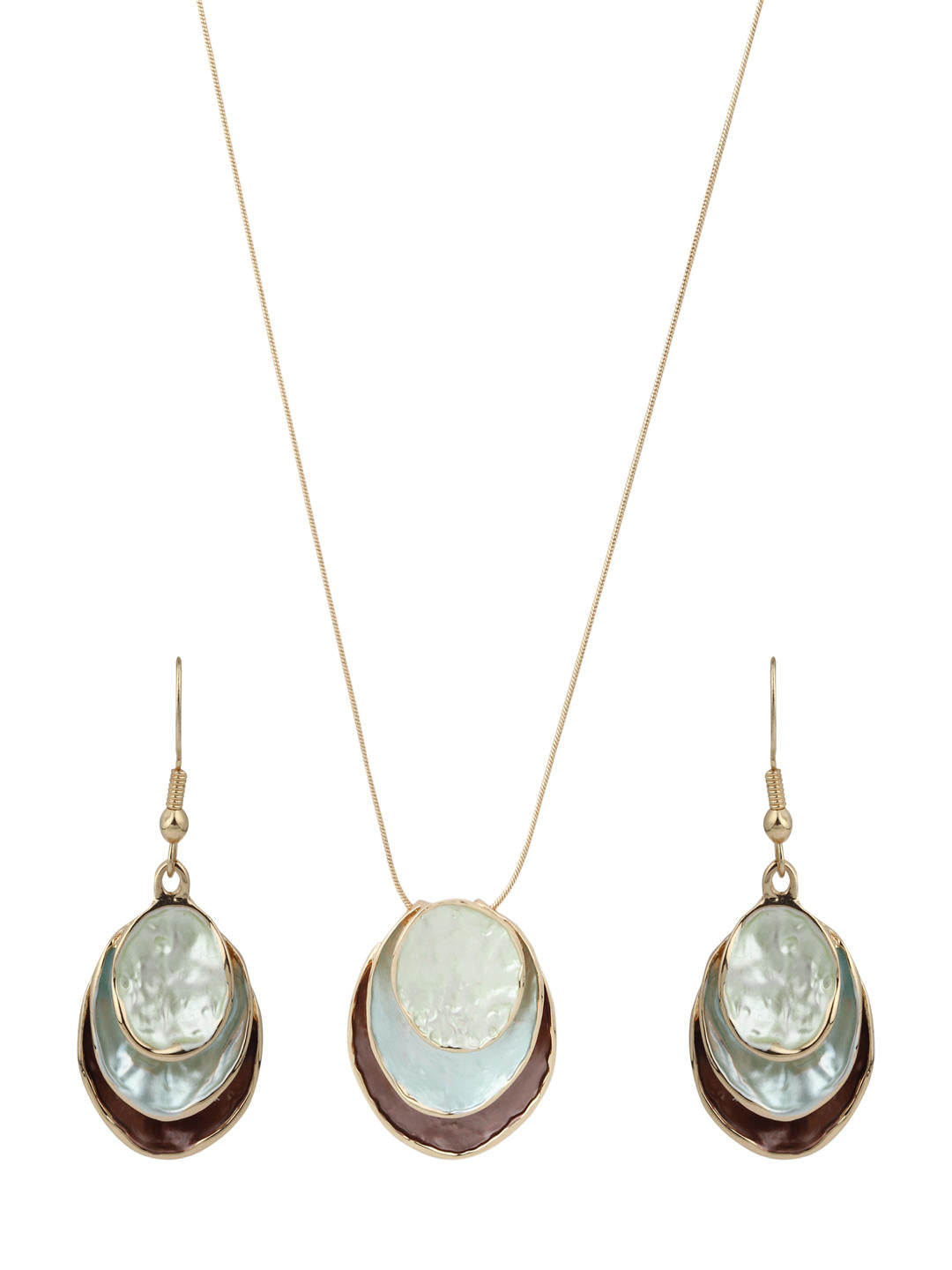 Brown Luna Eclipse Layered Pendant Necklace