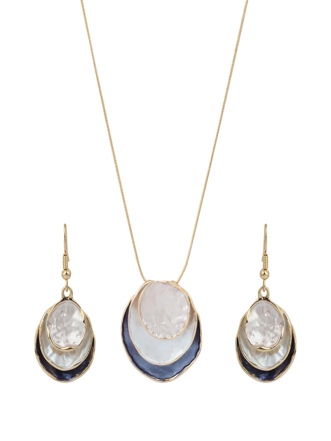 Blue Luna Eclipse Layered Pendant Necklace