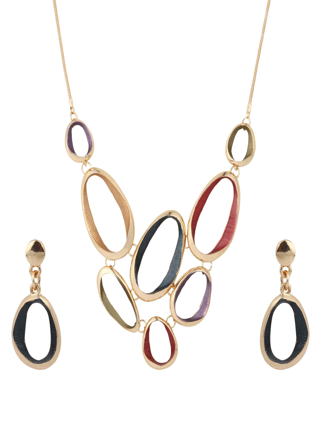 Aurora Multicolor Oval Statement Necklace