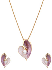 Blush Pearl Heart Necklace Set