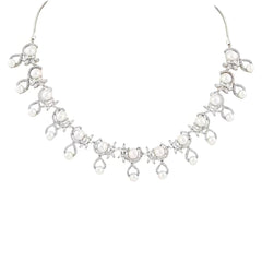 CLASSY PEARL & DIAMOND NECKLACE SET