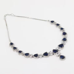 Elegant Sapphire Blue Necklace Set