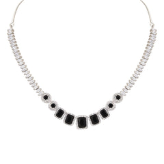 Black Sparkle Necklace with Drop Earrings