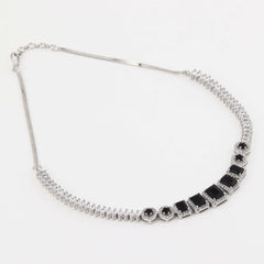 Black Sparkle Necklace with Drop Earrings