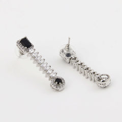 Black Sparkle Necklace with Drop Earrings