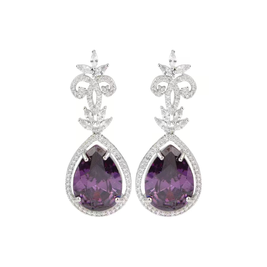 Royal Plum Elegance Drop Earring