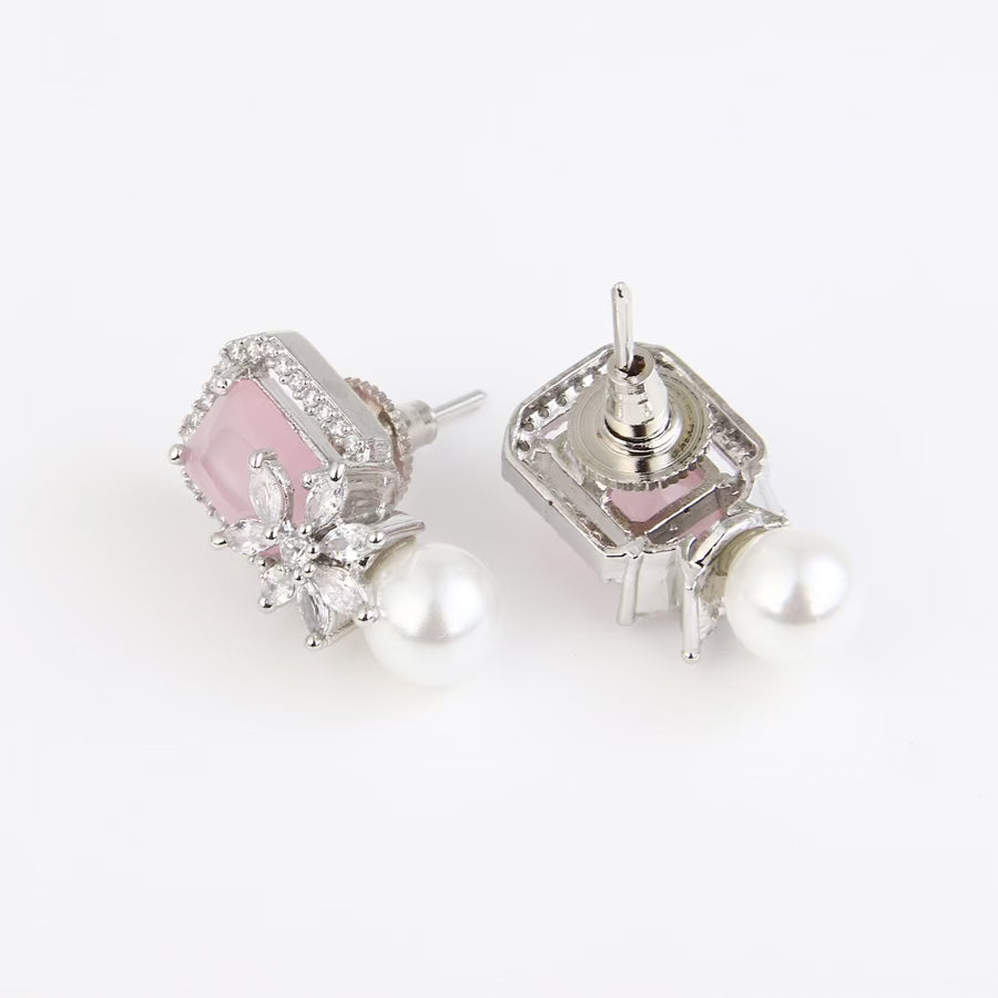 Pink Pearl Stud Earring