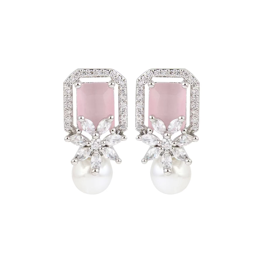 Pink Pearl Stud Earring