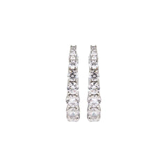 Silver Spark Diamond Hoops