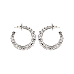 Silver Spark Diamond Hoops