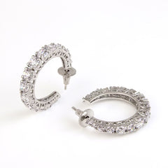Silver Spark Diamond Hoops