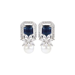 Sapphire Blue Pear  Stud Earring