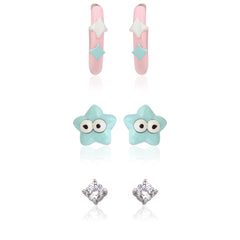 Ocean Play Earring Set (925 Silver, 3-Pair)