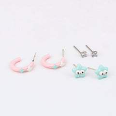 Ocean Play Earring Set (925 Silver, 3-Pair)