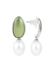 Green Pearl Drop Green Earring