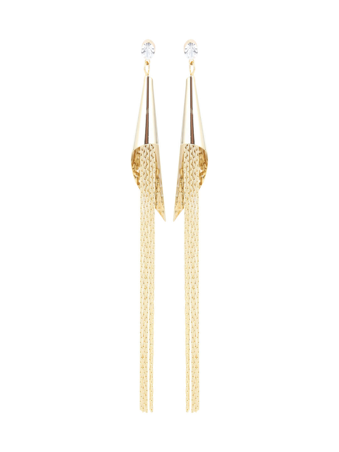 Celeste Golden Tassel Chain Earrings