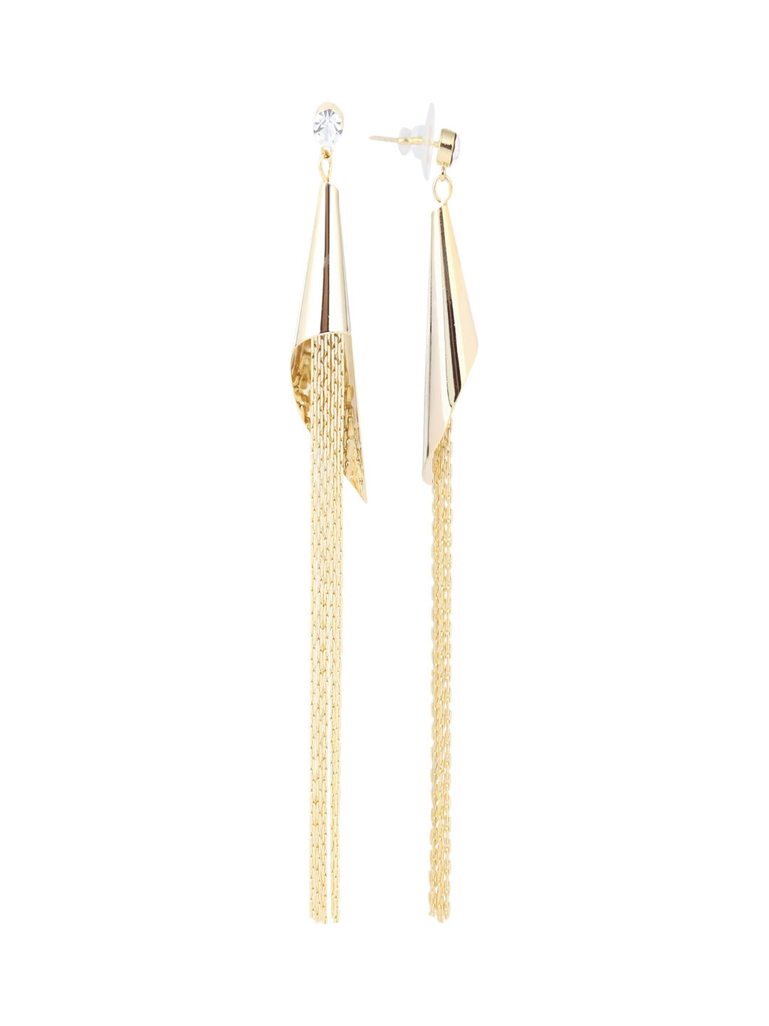 Celeste Golden Tassel Chain Earrings