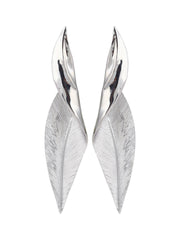 Silver Twirl Leaf Shape Earring