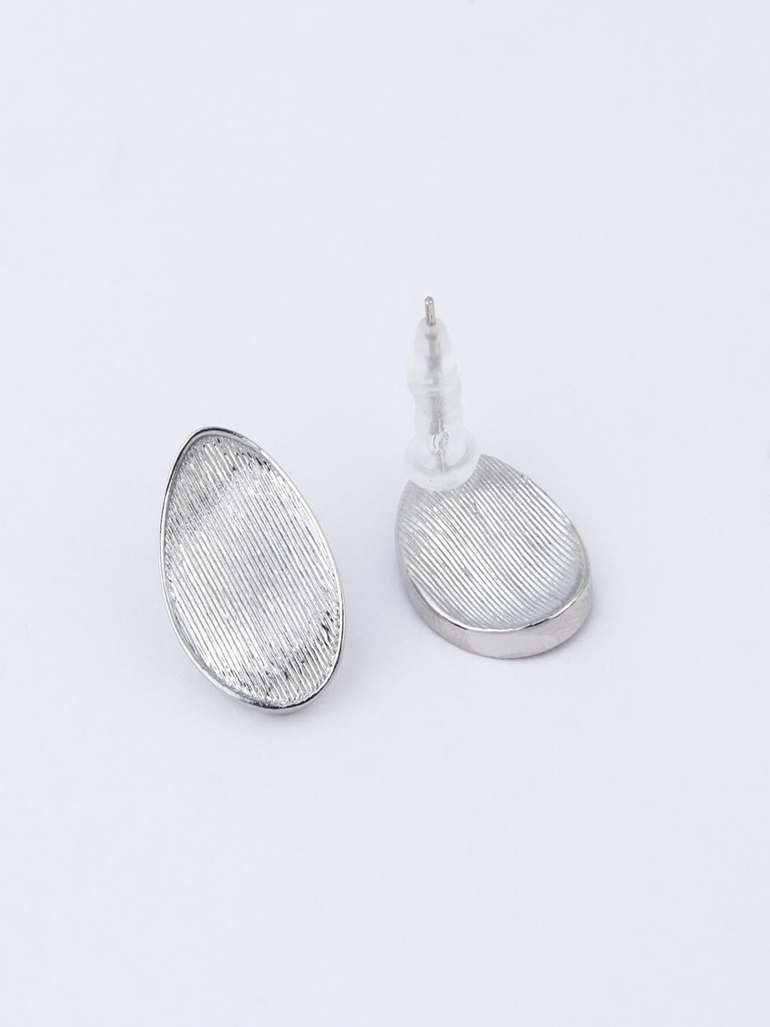 Rhodium Plated Silver Stud Earring