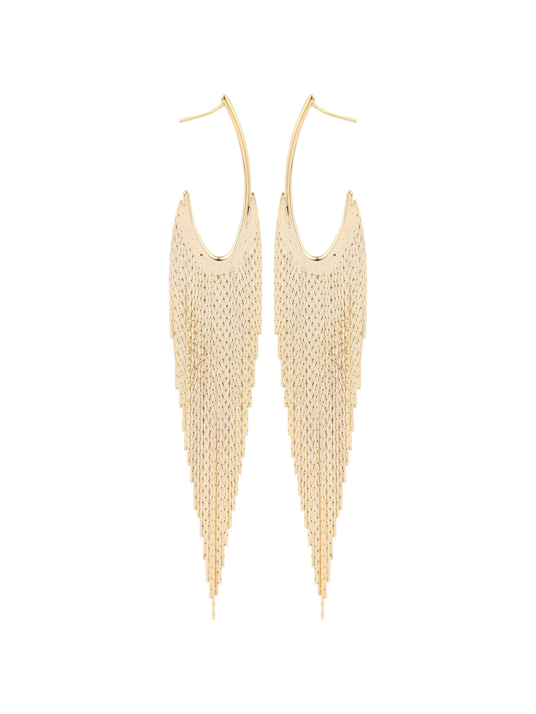 18k Gold Plated Cascade Fringe Hoop Earrings