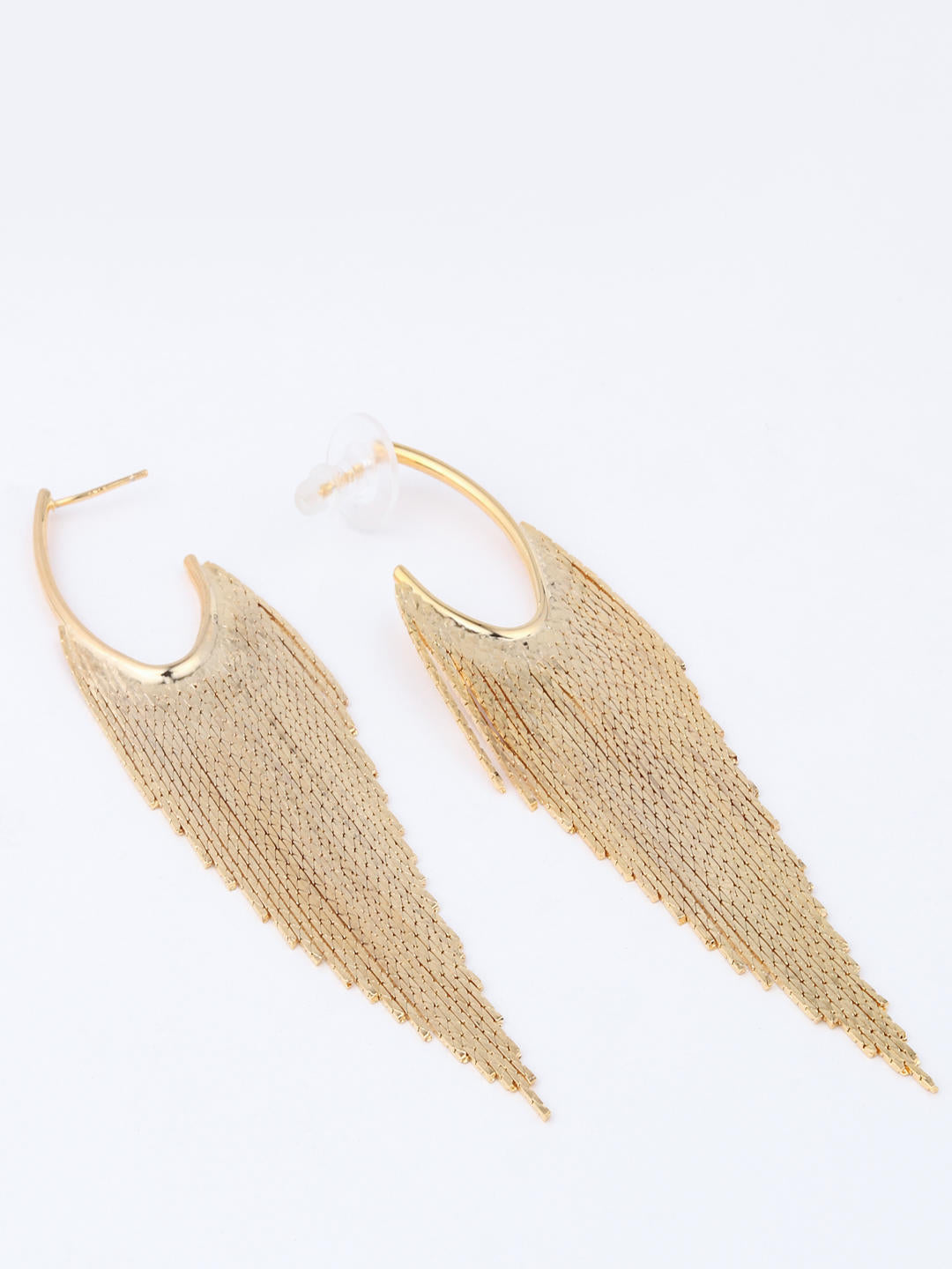 18k Gold Plated Cascade Fringe Hoop Earrings