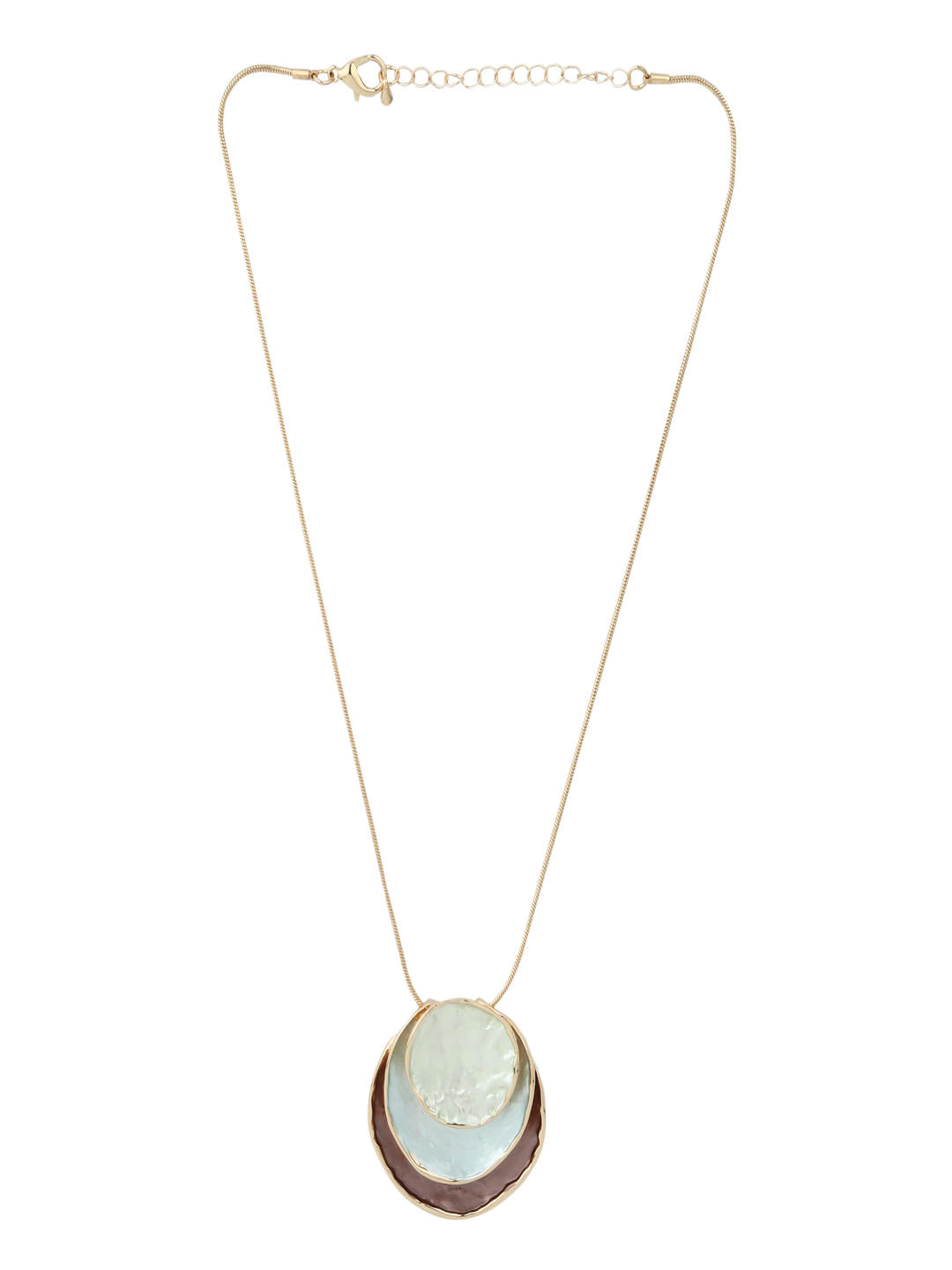 Brown Luna Eclipse Layered Pendant Necklace