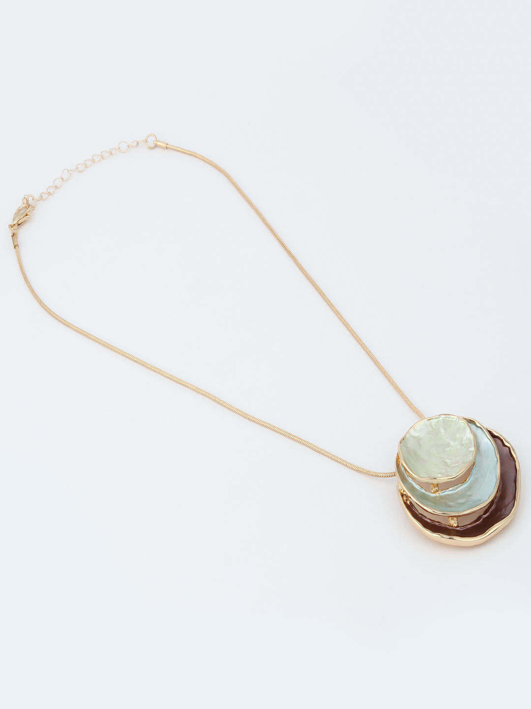 Brown Luna Eclipse Layered Pendant Necklace