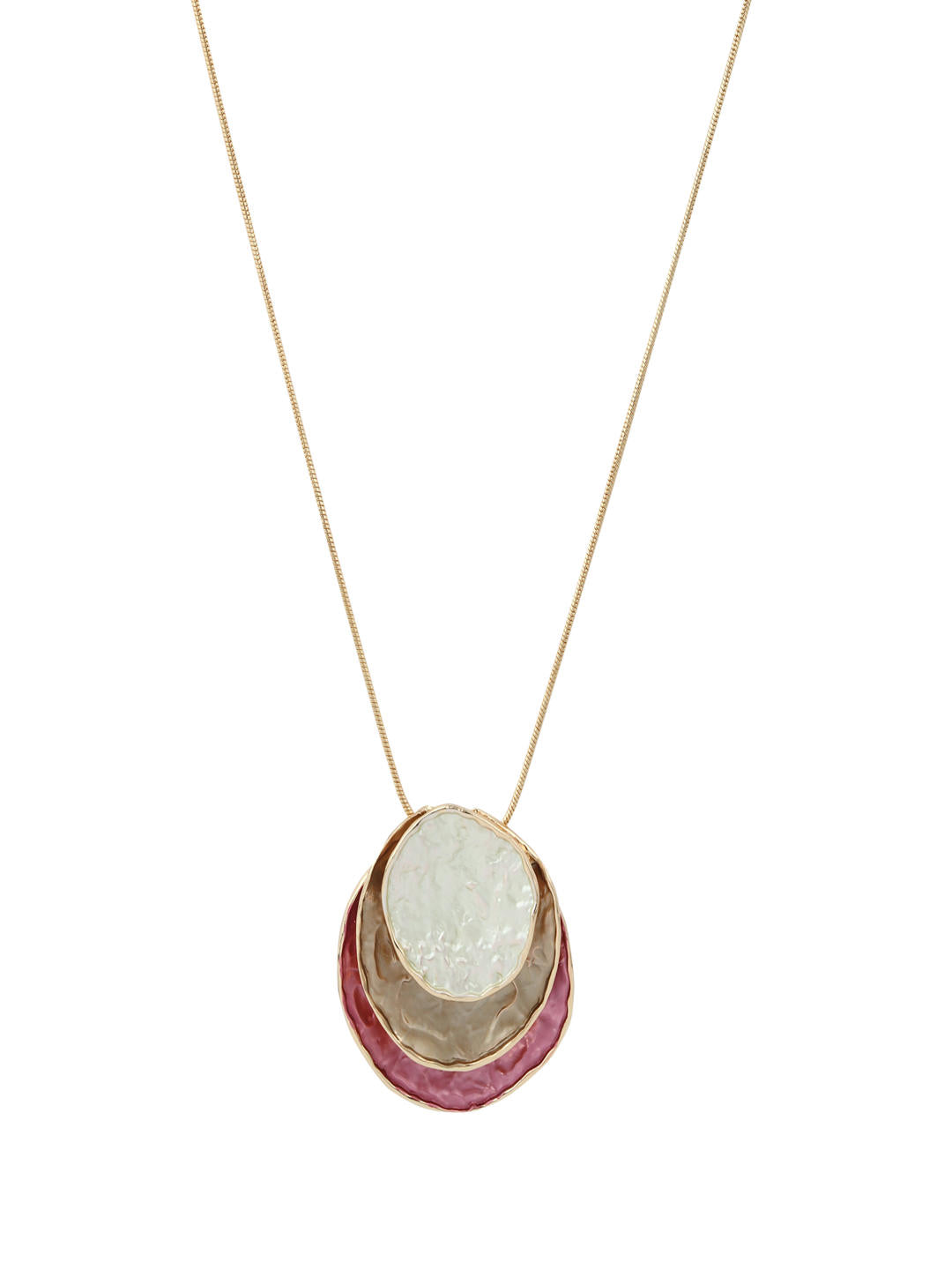 Pink Luna Eclipse Layered Pendant Necklace Set