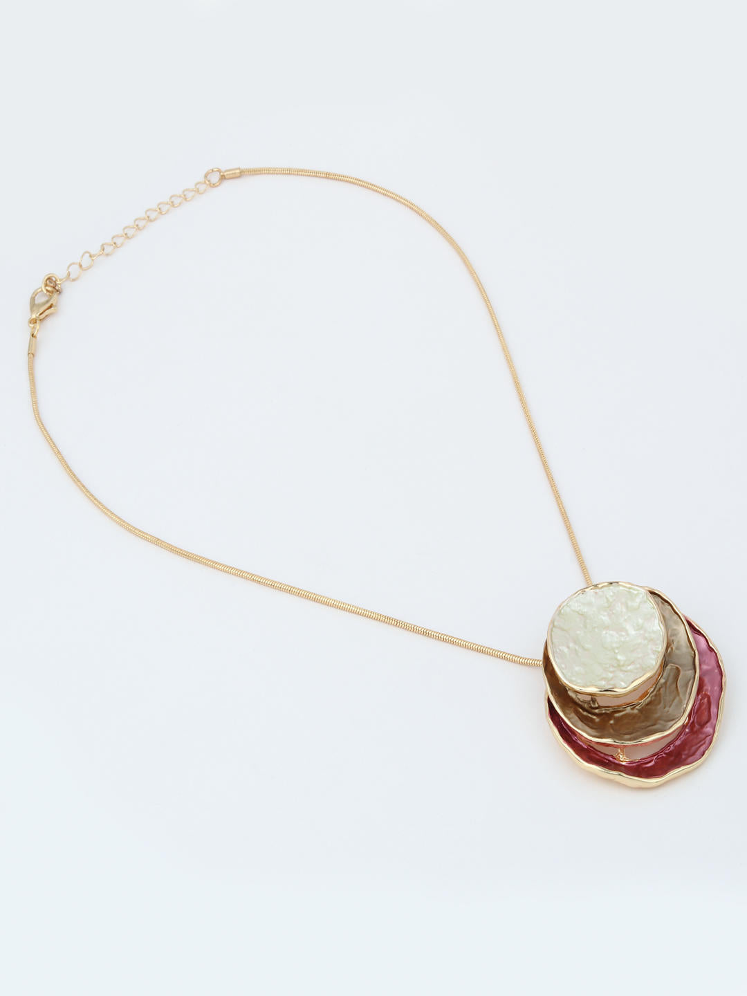 Pink Luna Eclipse Layered Pendant Necklace Set