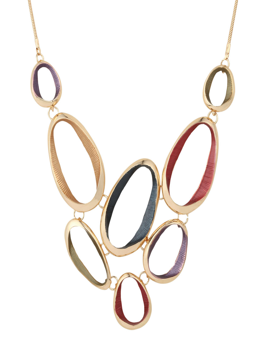 Aurora Multicolor Oval Statement Necklace