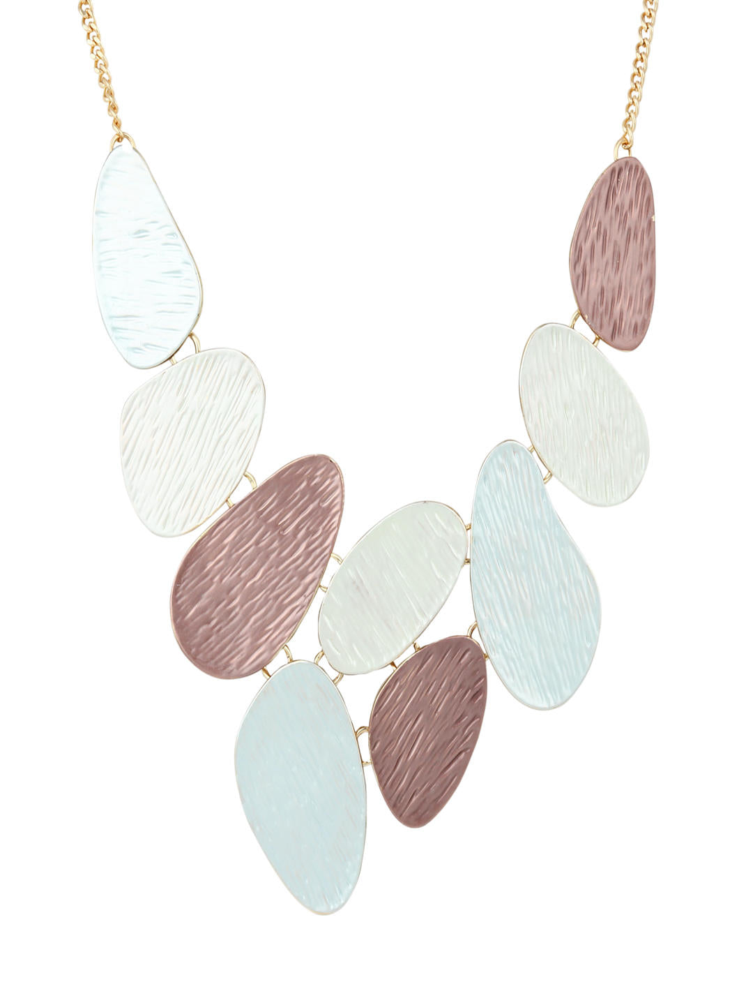 Brown & Silver Statement Pebble Necklace