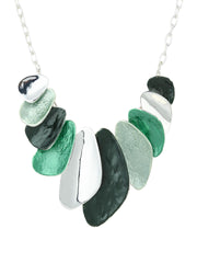 Green & Silver Pebble Necklace