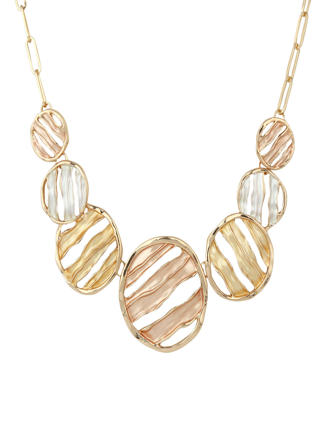 Golden Ripple Circle Necklace