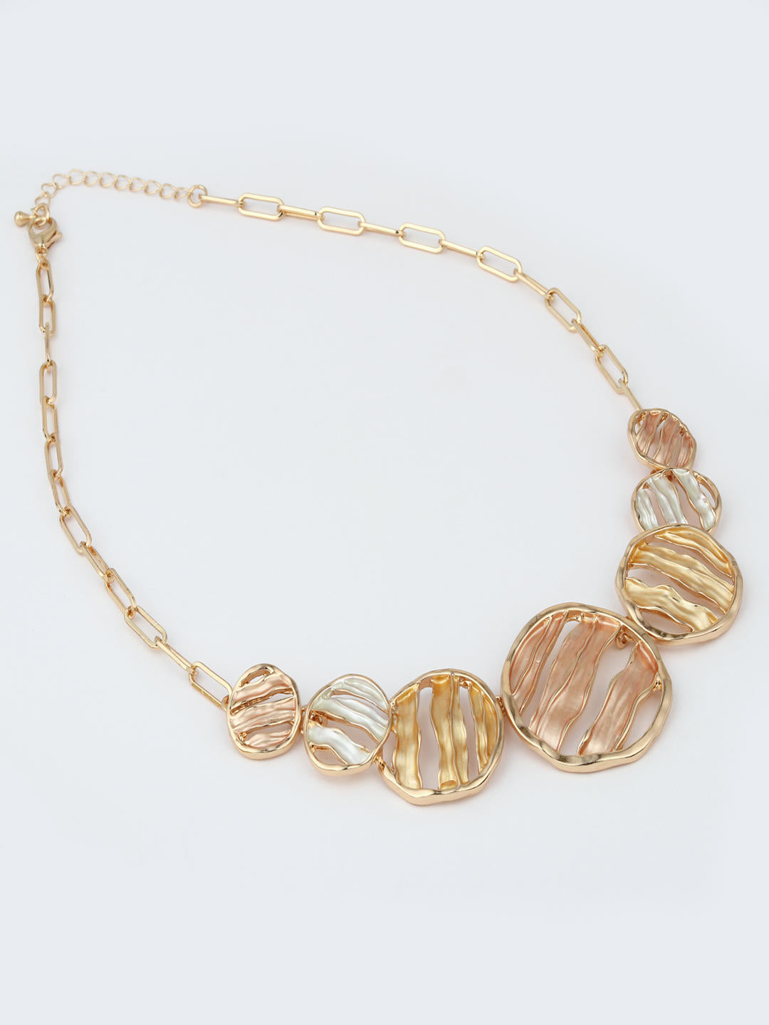 Golden Ripple Circle Necklace