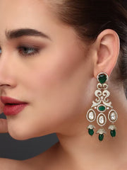 Victorian Green Kundan Dangler