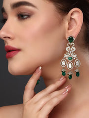 Victorian Green Kundan Dangler